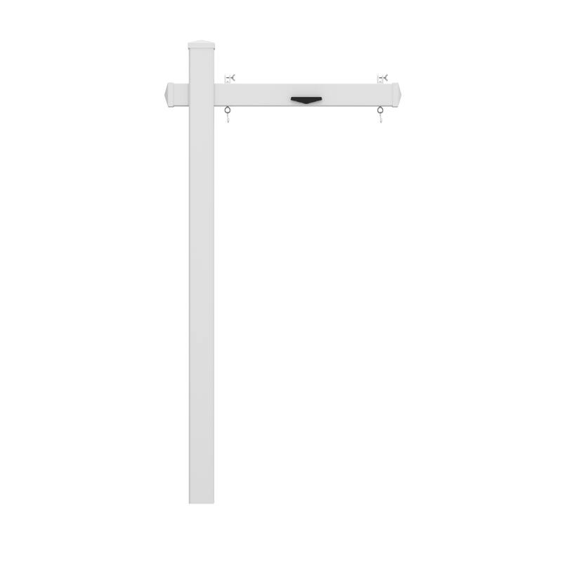 Real Estate Sign Post with Solar Lights, PVC Yard Sign with Iron Ground Stake