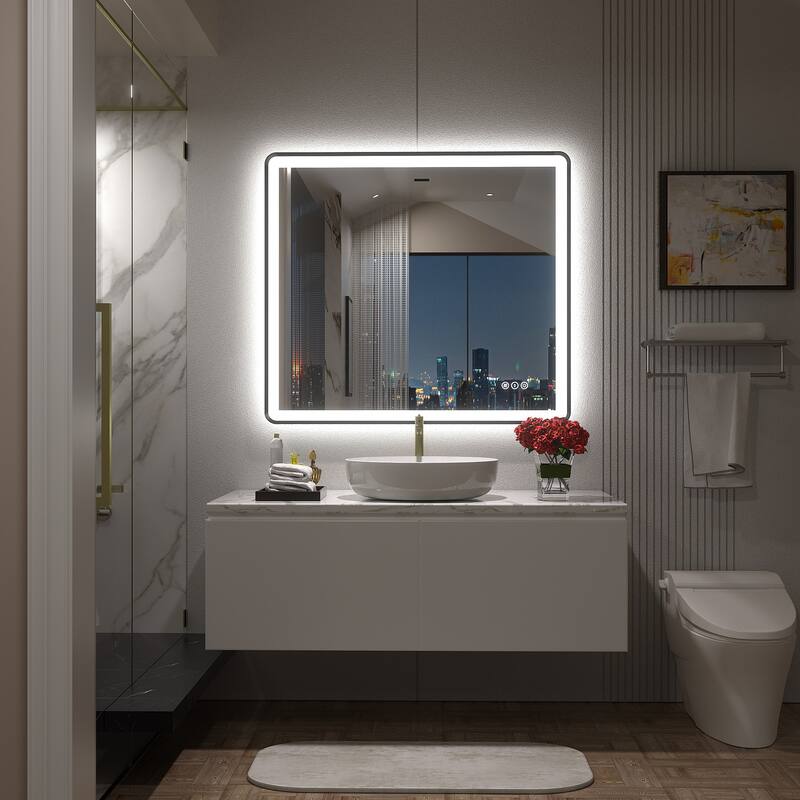 UL Certified Front & Back LED Anti-Fog Tempered Glass Framed Bathroom/Vanity Mirror 3-Year Warranty