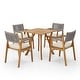 preview thumbnail 3 of 23, Captef Outdoor 5-piece acacia wood Dining Set by Christopher Knight Home