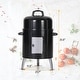 preview thumbnail 9 of 7, 17" 2-In-1 Charcoal Patio Smoker & Grill with Built-in Thermometer