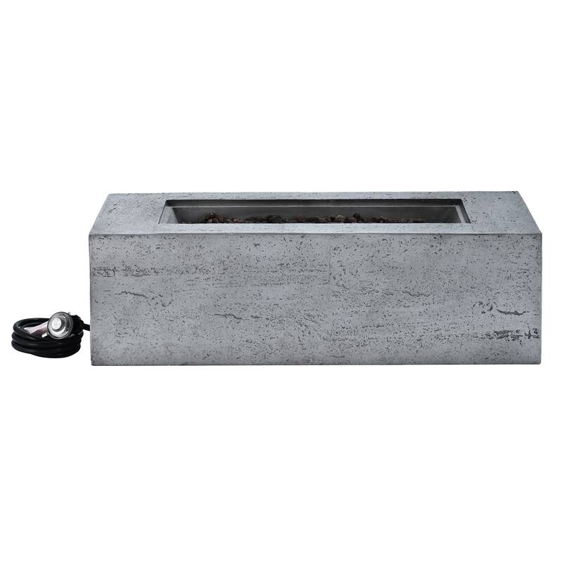 41.9" Outdoor Rectangular Propane Fire Pit 40000 BTU, Heater with Stainless Steel Burner and Free Lava Rocks, Waterproof Cover