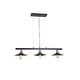 preview thumbnail 3 of 1, Camie Matte Black Metal Conical Light Shades 3-Light Kitchen Island Linear Chandelier