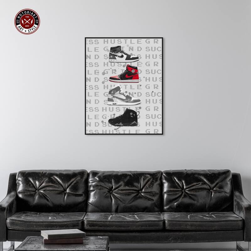 Notoriart Hype Sneakers Framed Sneaker 1 Piece Canvas Wall Art