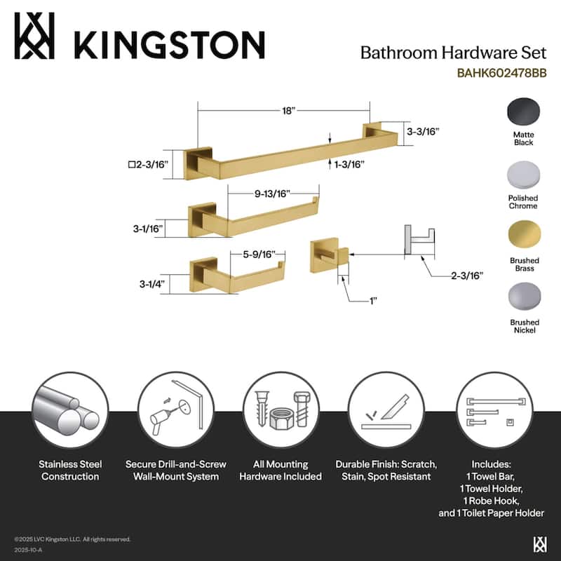 Lasdun 4-Piece Bathroom Hardware Set