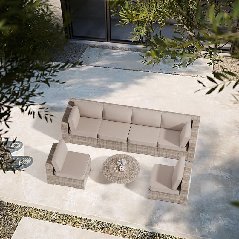 14-Piece Patio Furniture Sofa Cushions, 6-Seater Outdoor Cushion Set (Only Include Cusions，Not Sofa） - 25.6*25.6*4in