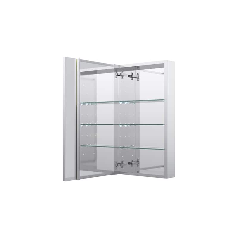 36''W X 30''H Recessed Or Surface Wall Mount Bathroom Medicine Cabinet With Adjustable Glass Shelves