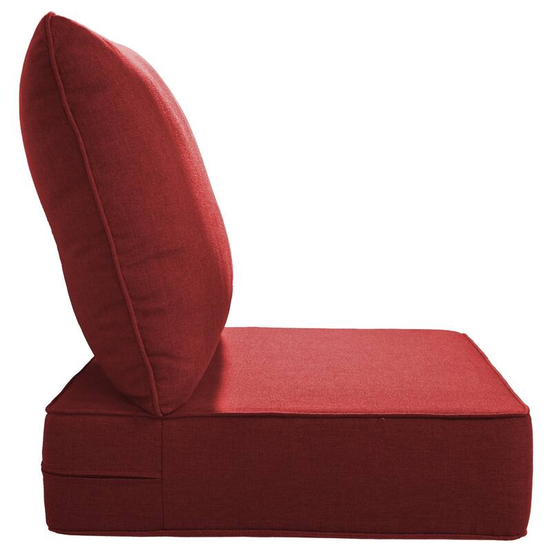 Gymojoy 24"x22"x6" Patio Thick Cushions & Pillows Set - Deep Seat Indoor/Outdoor Water & Fade Resistant