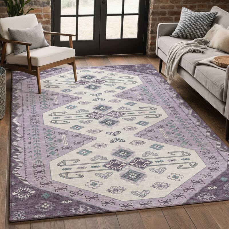 Machine Washable Indoor/ Outdoor Global Hiawatha Chantille Rug