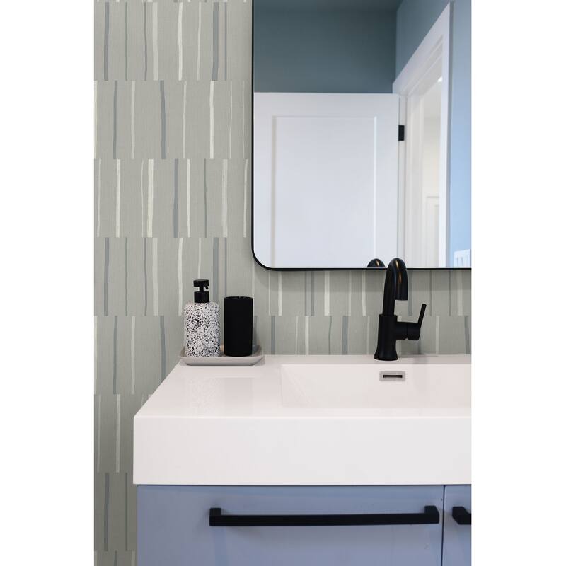 Seabrook Designs Block Lines Unpasted Wallpaper