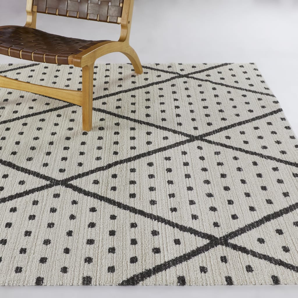 Cecile Polka Dot Diamond Trellis Area Rug