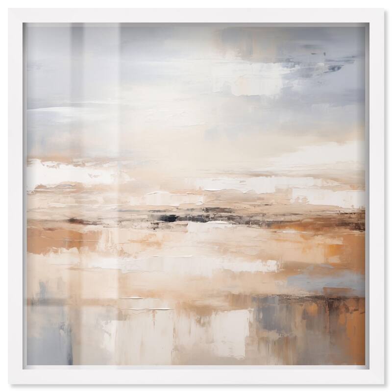 Coastal Calm Shadowbox by Art Remedy - White - 16" x 16"