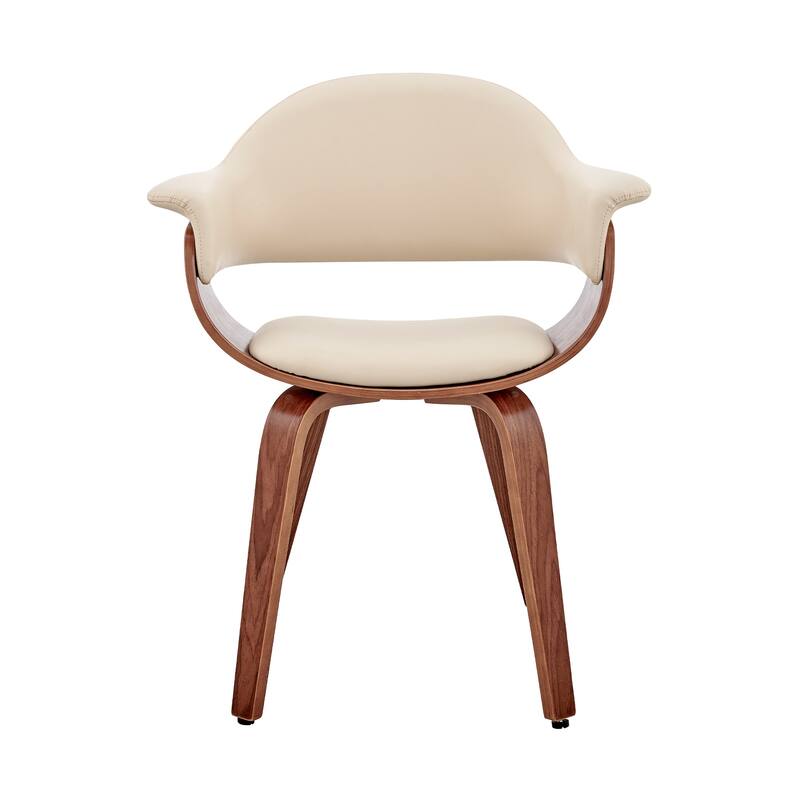 Adalyn Mid Century Modern Faux Leather and Wood Upholstered Dining Chair
