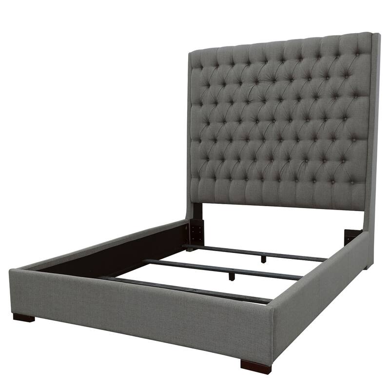 Camille Transitional Upholstered Panel Bed Grey