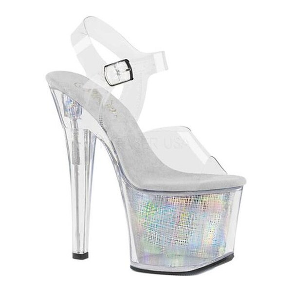 silver hologram sandals