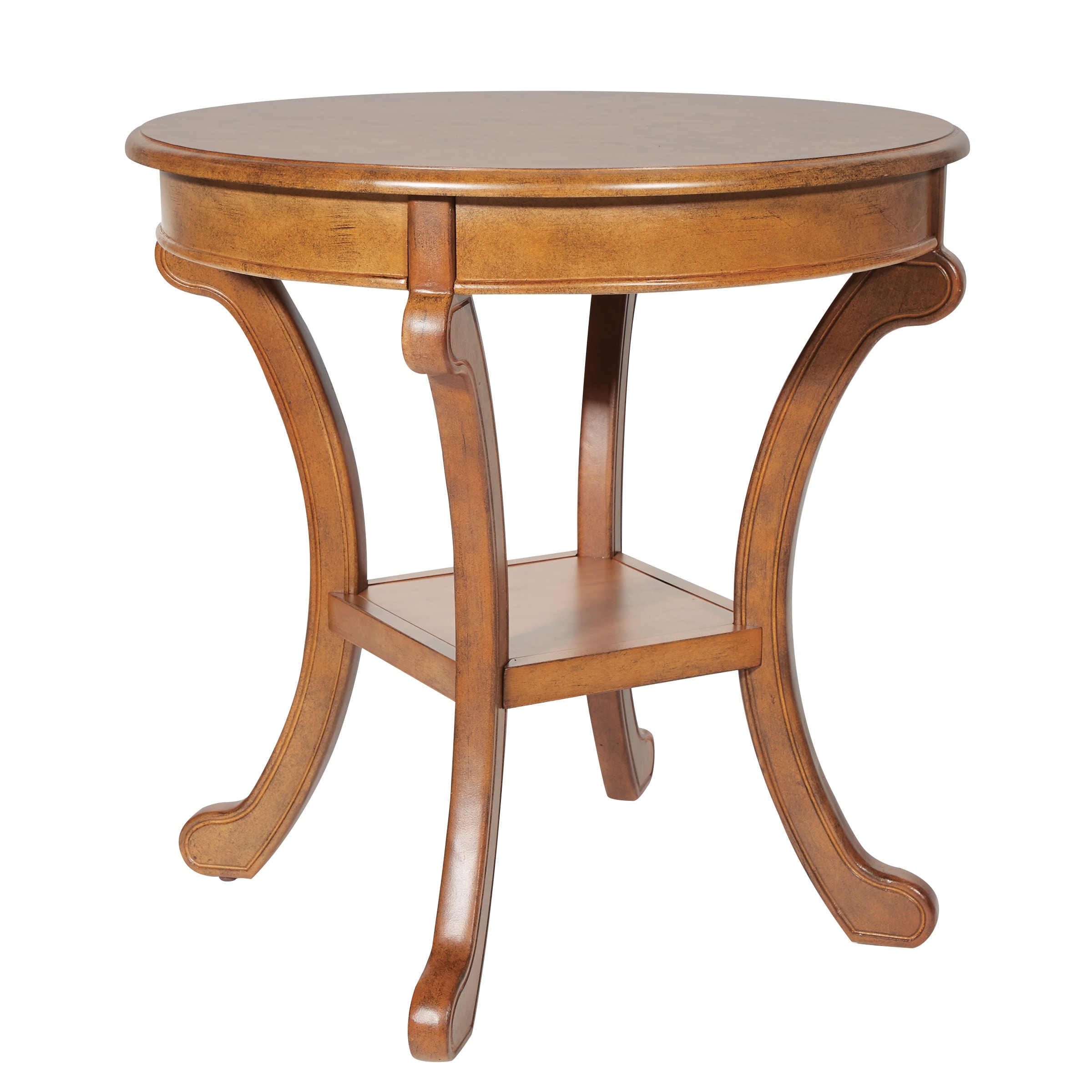 Copper grove sierra round sales wood pedestal side table