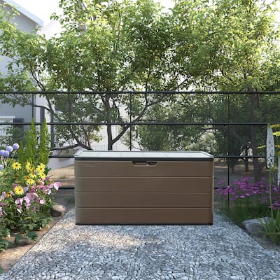 81.84 Gal. Heavy-Duty Outdoor Storage Deck Box in Brown