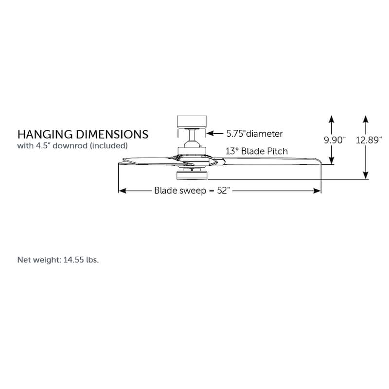 Fanimation Amped 52 inch Indoor Ceiling Fan with LED Light Kit and Remote - Brushed Nickel