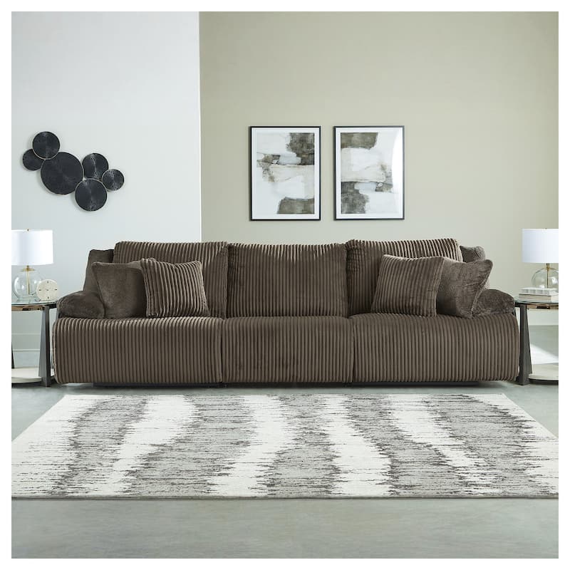 Signature Design by Ashley Top Tier 3-Piece Reclining Sectional Sofa - 128"W x 40"D x 41"H - Chocolate