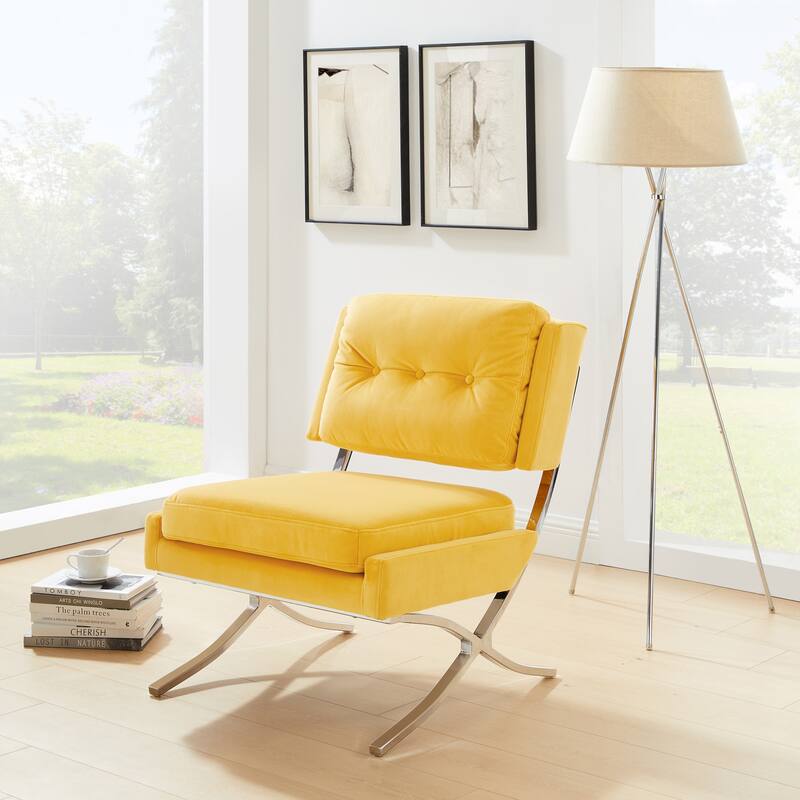 Art Leon Modern and Comfortable Velvet Armless Accent Chair