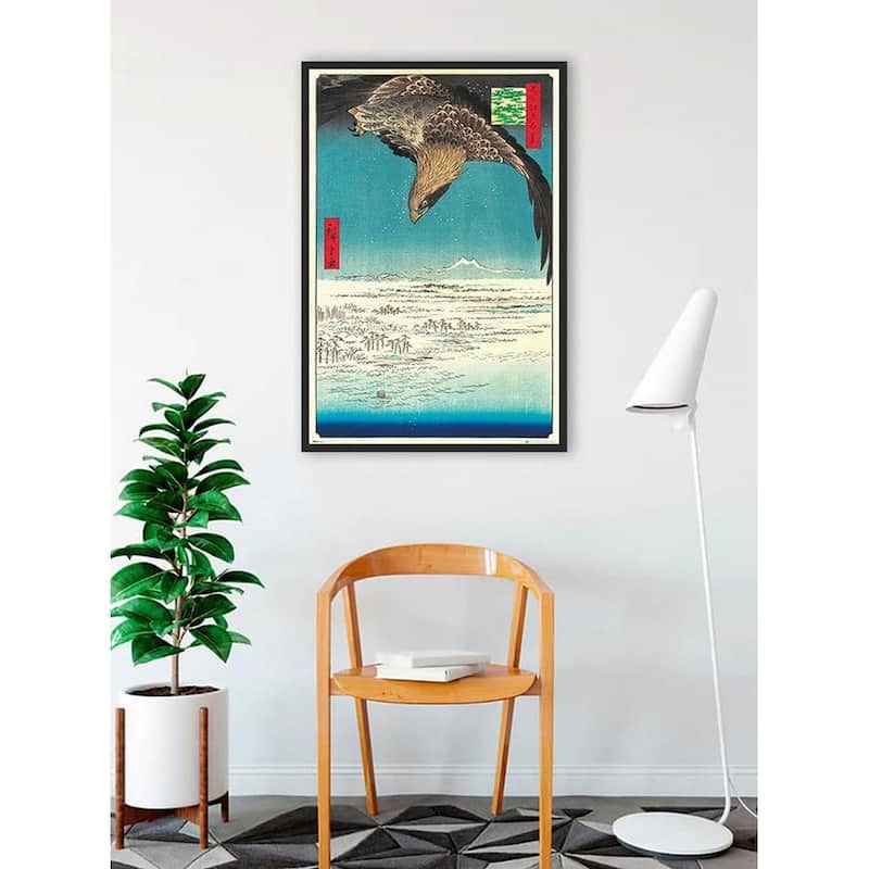 Jumantsubo Plain at Fukagawa Susaki by Hiroshige Framed Poster - 24 x 36 Inch