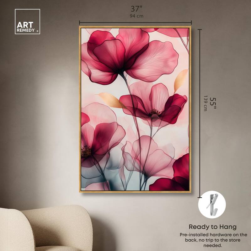 Chiffon Cherry Charm Canvas by Art Remedy