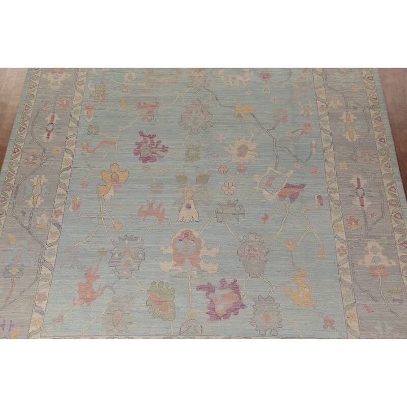Turkish Oushak Vegetable Dye Turkish Large Rug Handmade Wool Carpet - 10'2"x 13'7"