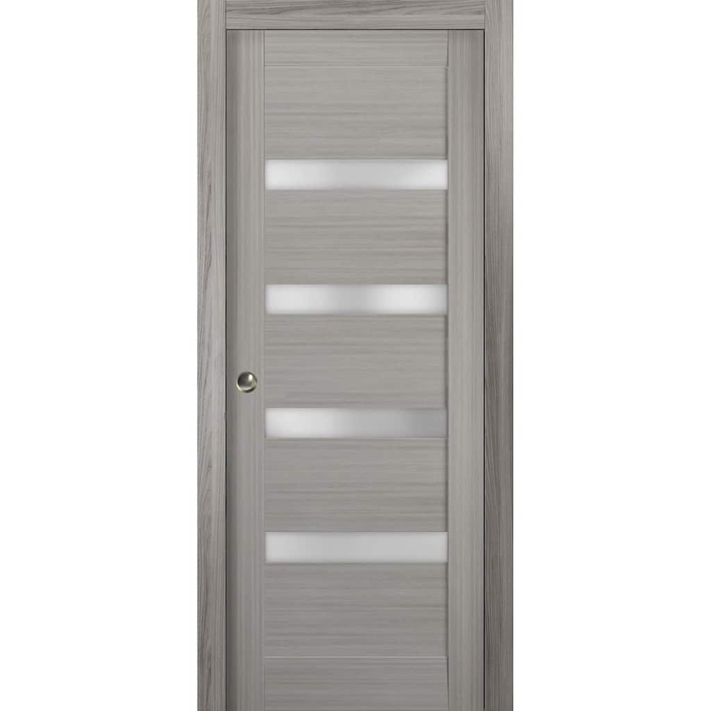 SartoDoors Quadro 4113 | Interior French Doors French Door | Solid Wood w/ Glass | Hardware Set | 18x80, Custom