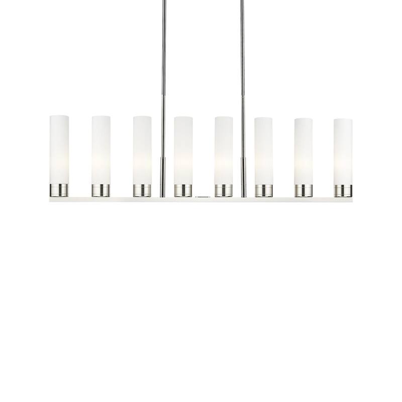 Innovations Lighting 617-8I-14-48 Boreas Linear Boreas 8 Light 48" - Polished Nickel / Striped White