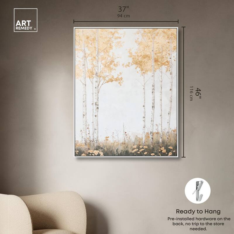 Pale Birch Reverie Canvas by Art Remedy