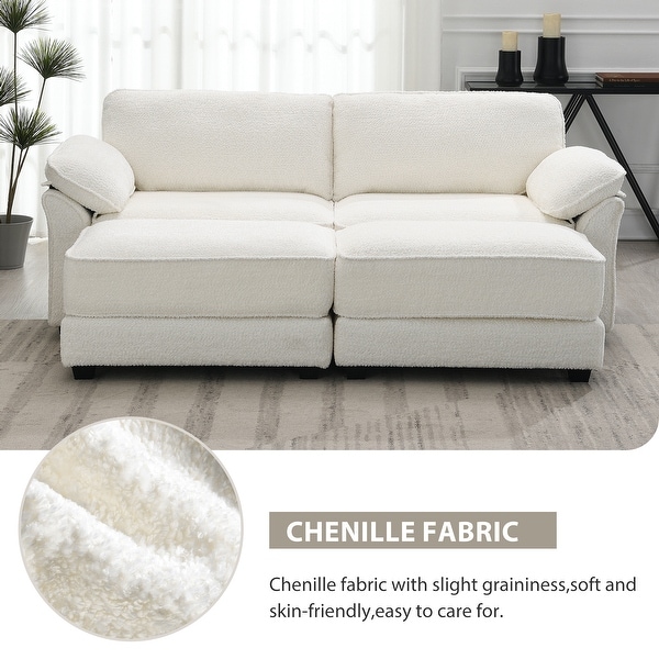 Oversized Loveseat Ottomans Set Deep Seat Chenille Sectional Sofa Convertible Sleeper Couch Bed for Living Room Apartment Bed Bath Beyond 41235877