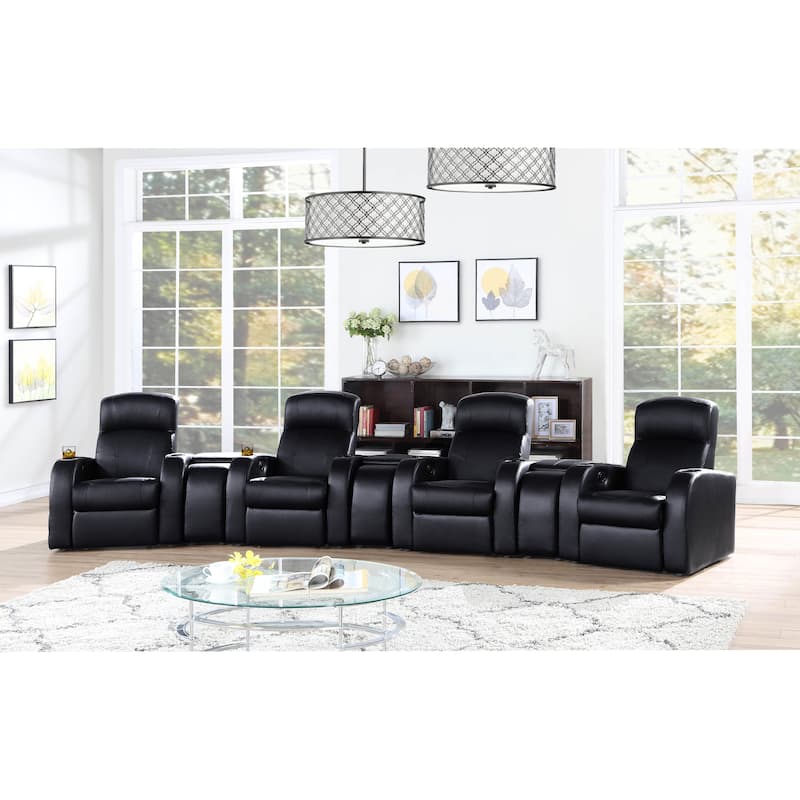 Cyrus Upholstered Modular Home Theater Seating - 7-Piece (4-Seater)