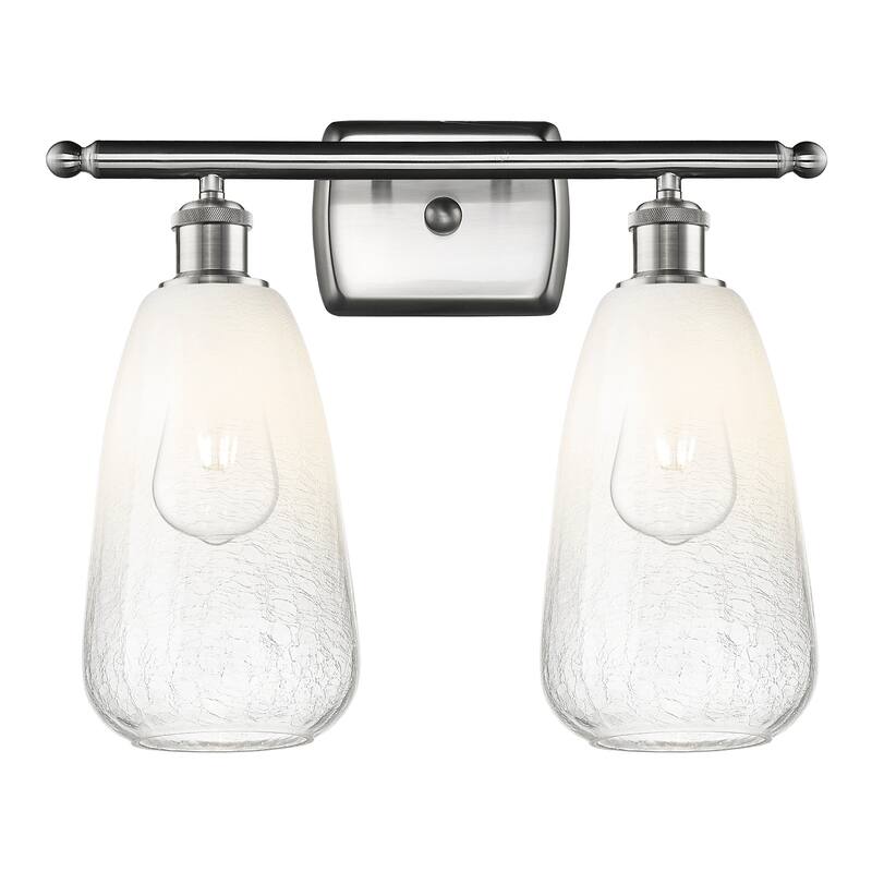 Innovations Lighting 516-2W-14-16 Brookhaven Almond Vanity Brookhaven - Brushed Satin Nickel / Opal