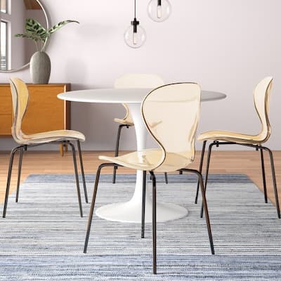 Stackable Plastic Dining Chair Transparent Modern Accent Side Chair for Indoor and Outdoor