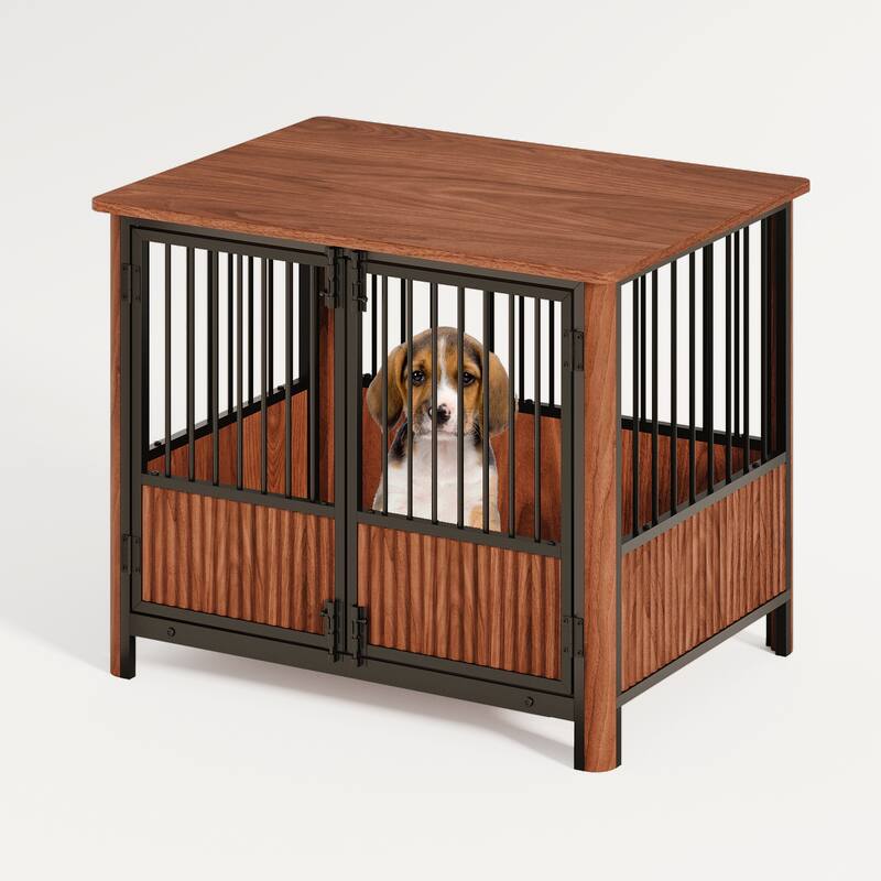 GDF Studio - Oakridge Modern Furniture Dog Crate with Multi-Door Design