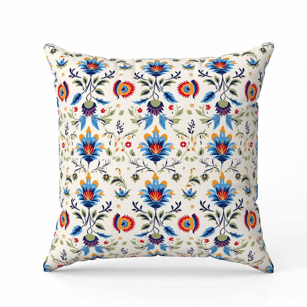 Breezy Botanicals Indoor/Outdoor Reversible Throw Pillow Blue and Green