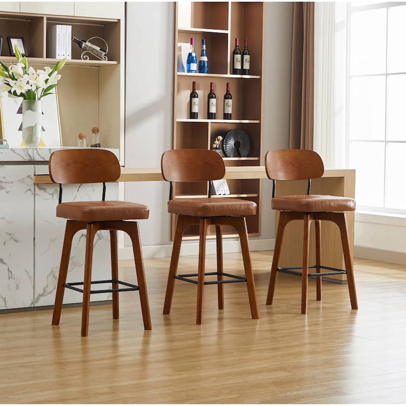 Swivel Bar Stool Set of 2/3/4 with Back Support