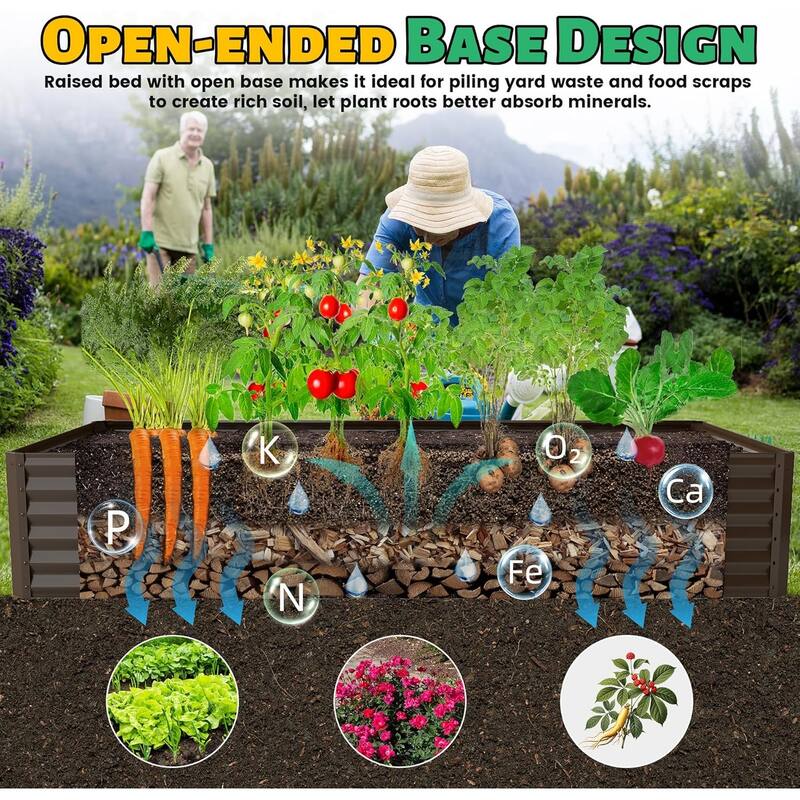 Heavy-Duty Outdoor Garden Planter Box for Vegetables with Safety Edge