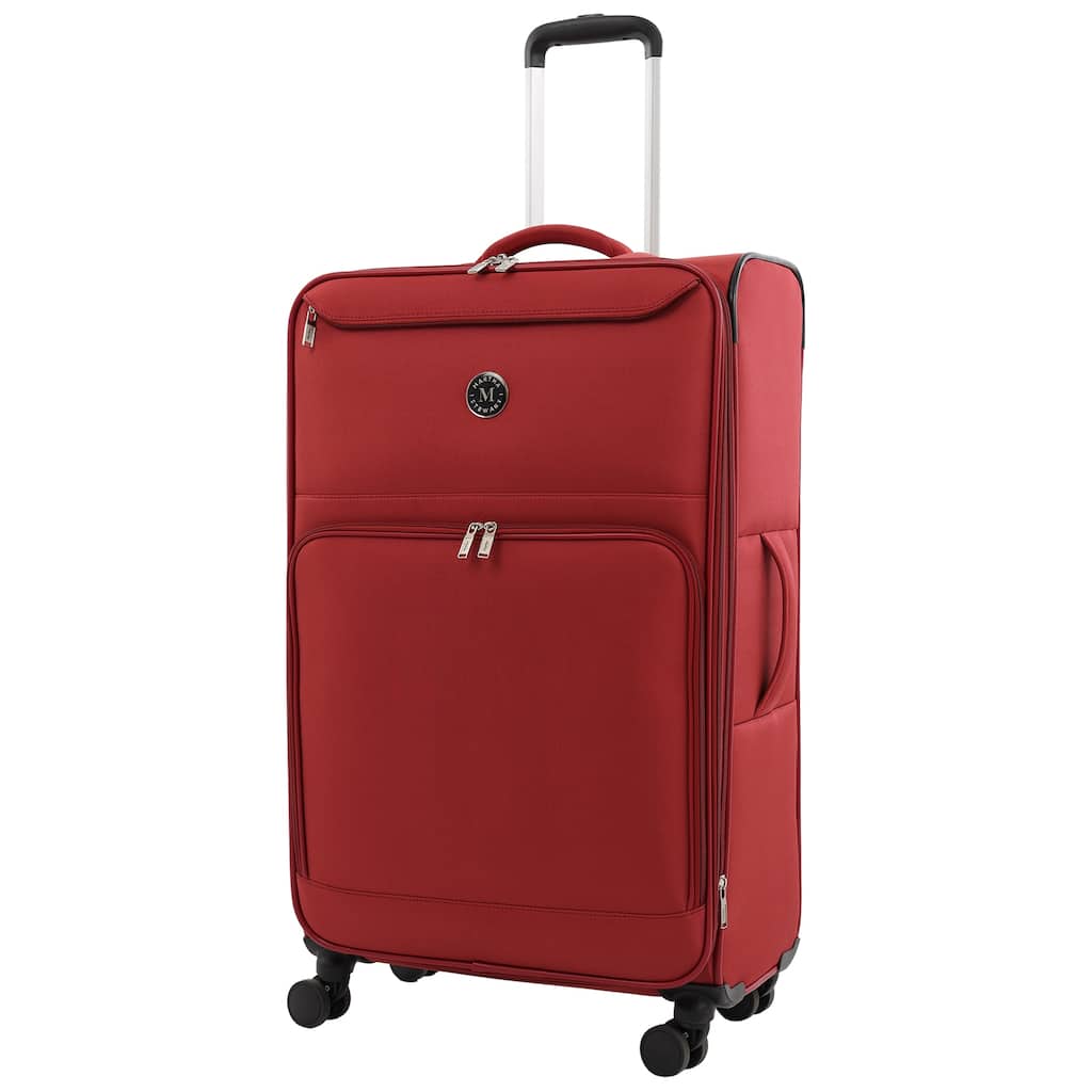 Martha Stewart 31" Softside Luggage - Extra Large Expandable Spinner Suitcase with 8 Wheels & Front Pockets