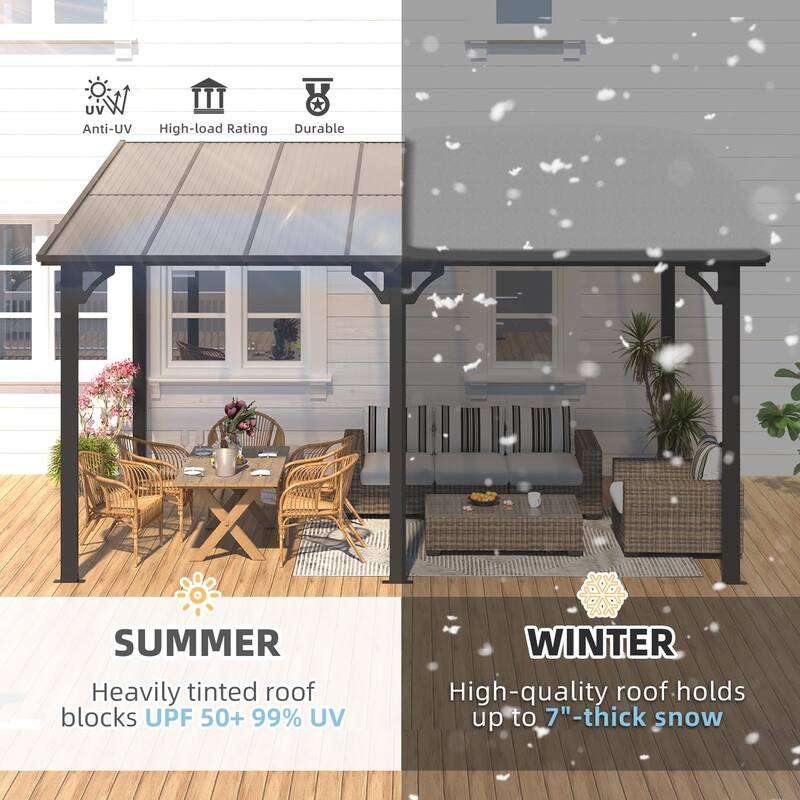 AECOJOY Wall Mounted Gazebos Pergola Gazebo Awnings for Backyard