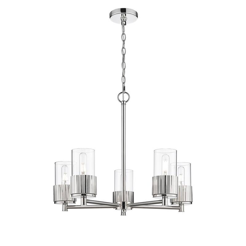 Innovations Lighting Bolivar - 5 Light 7" Chain Hung Chandelier. - Clear/Polished Nickel