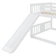 preview thumbnail 20 of 18, Full Over Full Size Wood Bunk Bed with Ladder,Slide and Guardrail