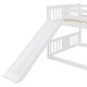 preview thumbnail 11 of 10, White Full Over Full Bunk Bed with Ladder and Fun Slide, Space-Saving Design for Bedrooms