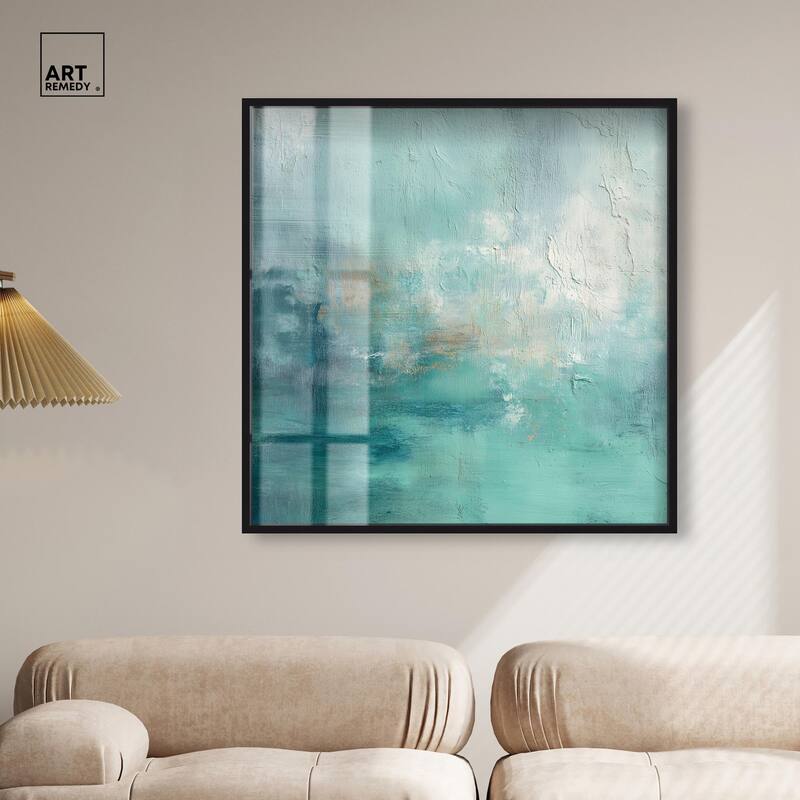 Green Blue I Shadowbox by Art Remedy