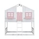 preview thumbnail 18 of 22, Twin over Twin House Bunk Bed with Roof, Safety Guardrails and Ladder