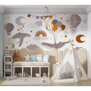 Premium Wallpaper Wall Mural - Whimsical Sky Friends