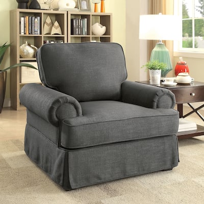 Cupa Transitional Linen Fabric Padded Accent Chair by Furniture of America