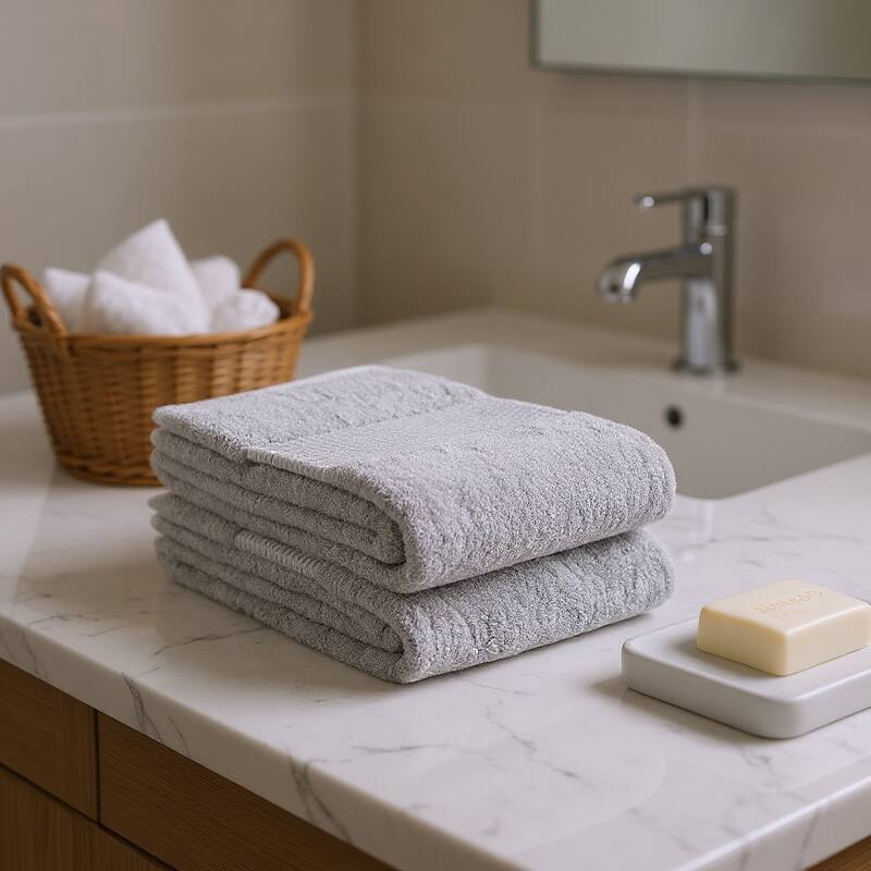 HomeRoots Light Gray Cotton 36" X 72" Quick Dry Terry Cloth Bath Sheet - 72.00' X '36.00' X '1.00 - Light Gray