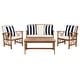 preview thumbnail 93 of 117, SAFAVIEH Fontana 4-piece Acacia Solid Wood Outdoor Conversation Patio Set