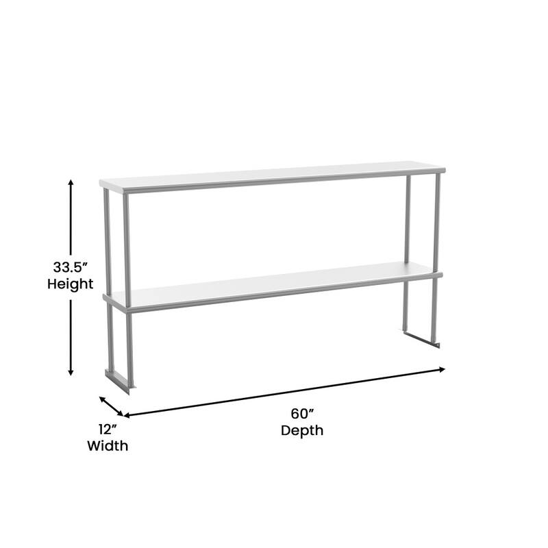 Commercial Grade NSF Certified Stainless Steel Metal Kitchen Double Overshelf