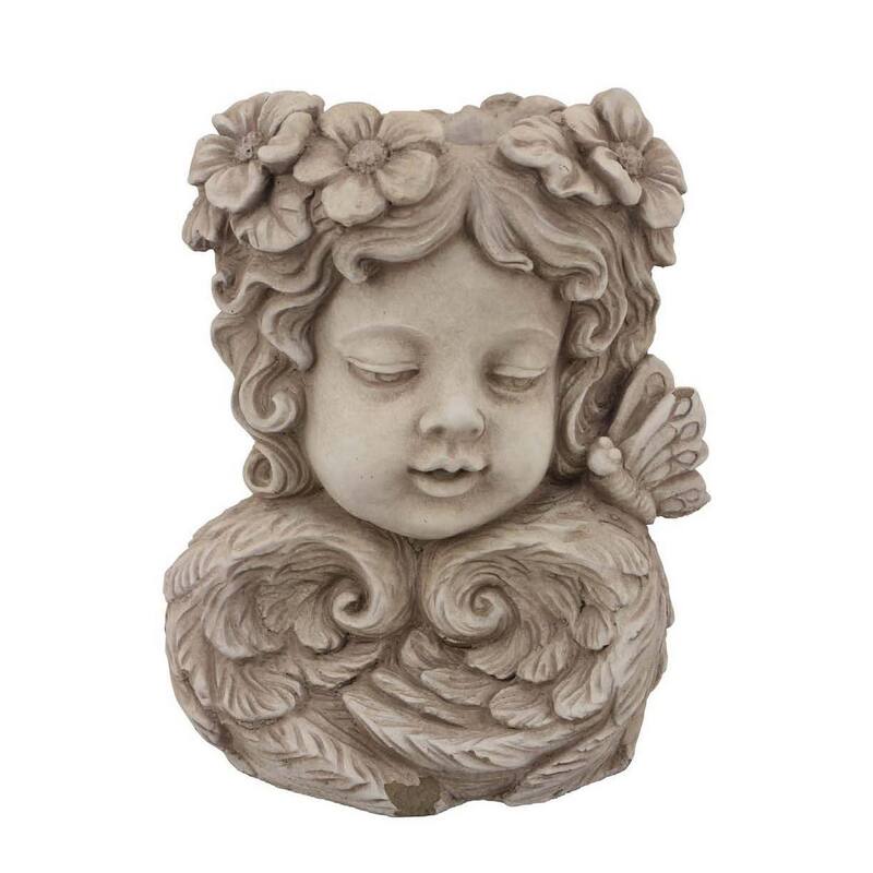 Decorative Accent Head Terracotta Interior Planter Pot for flowers - Beige